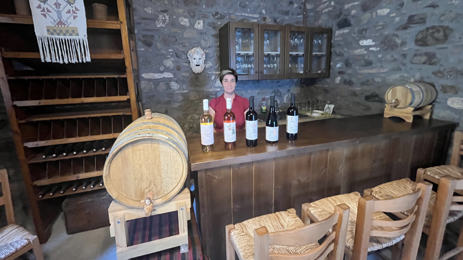Wine tasting in the village of Anemotia, Lesvos